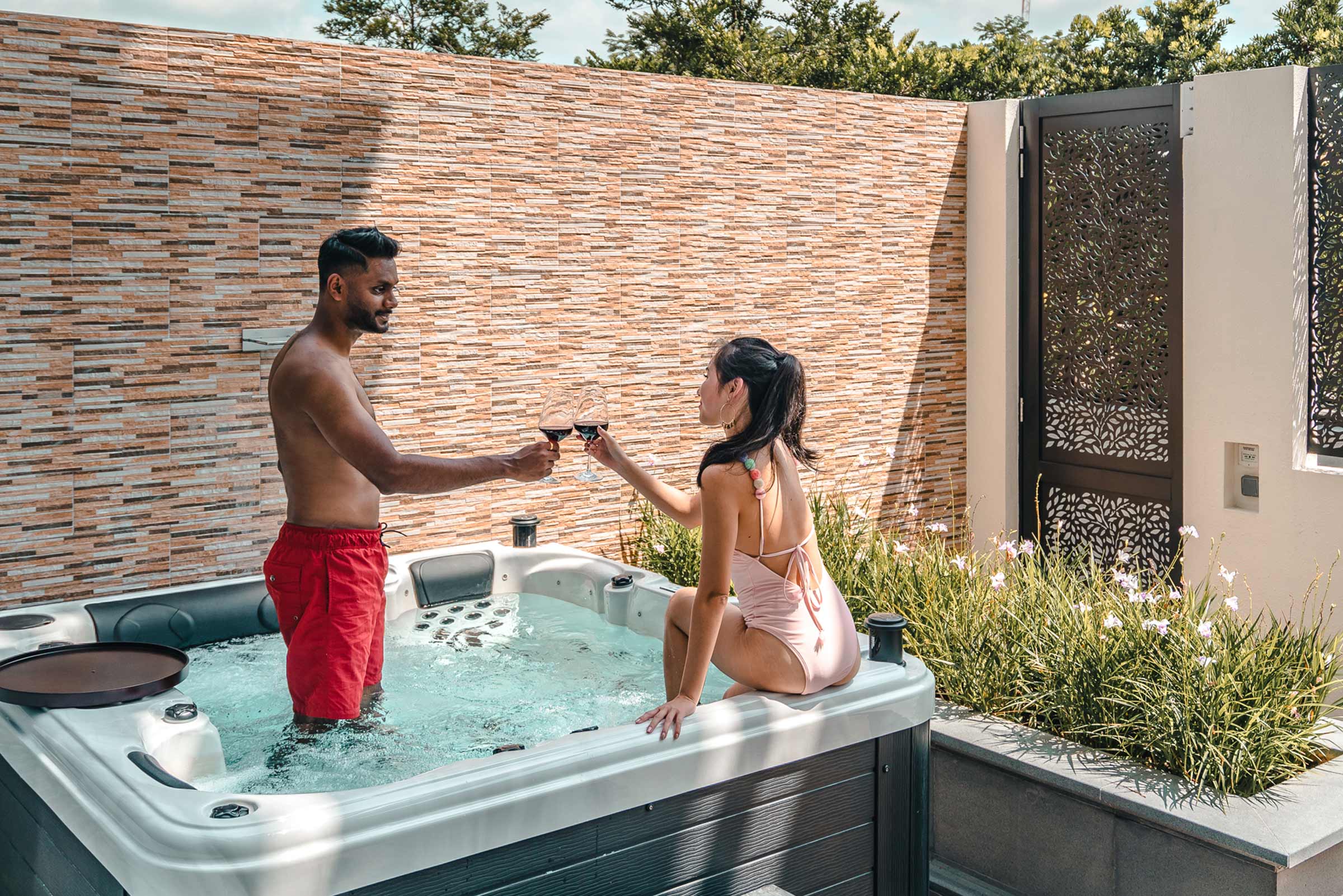 couple in a jacuzzi