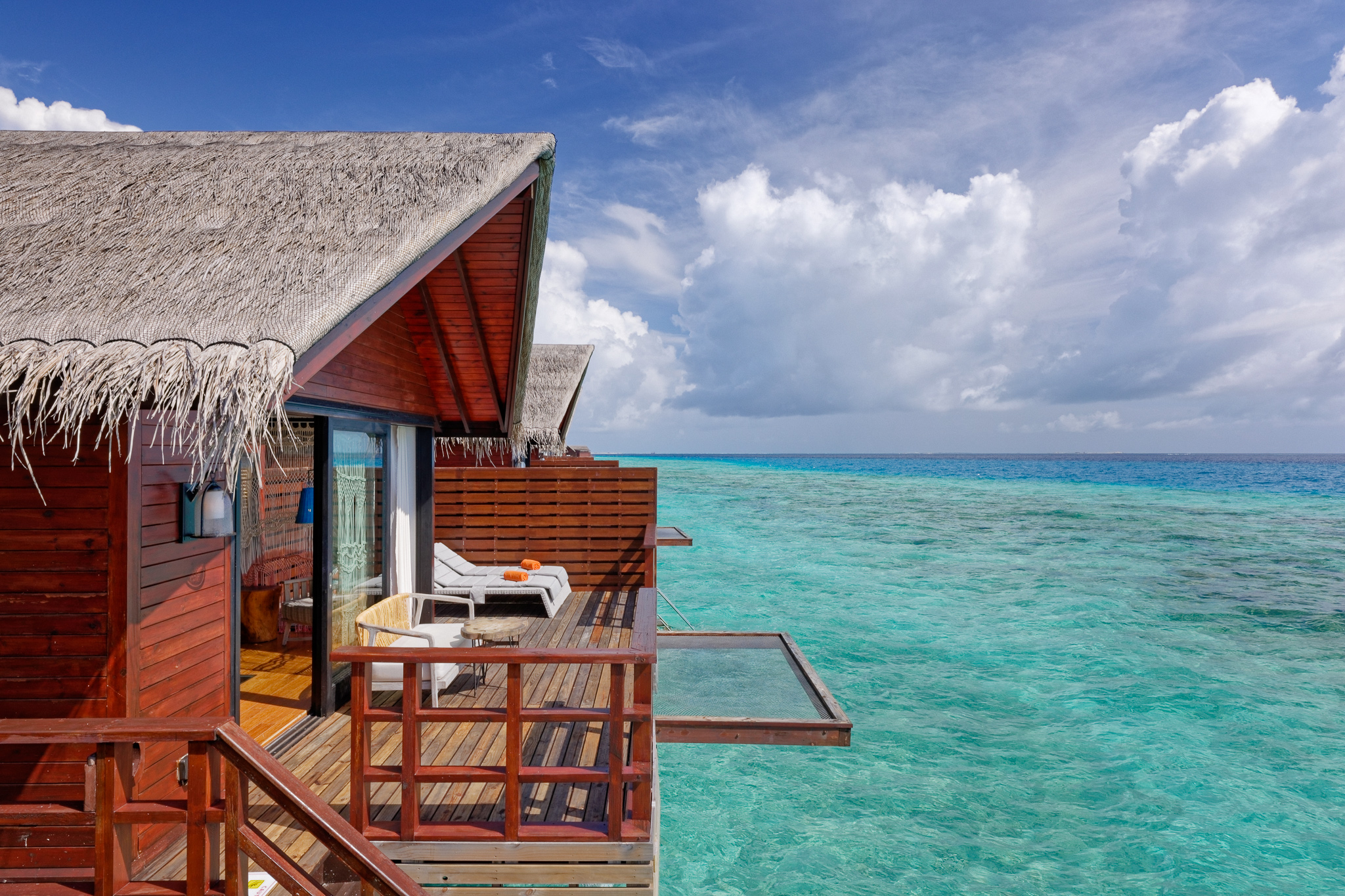 Ocean Water Villa - Deck with Overwater Net in daylight