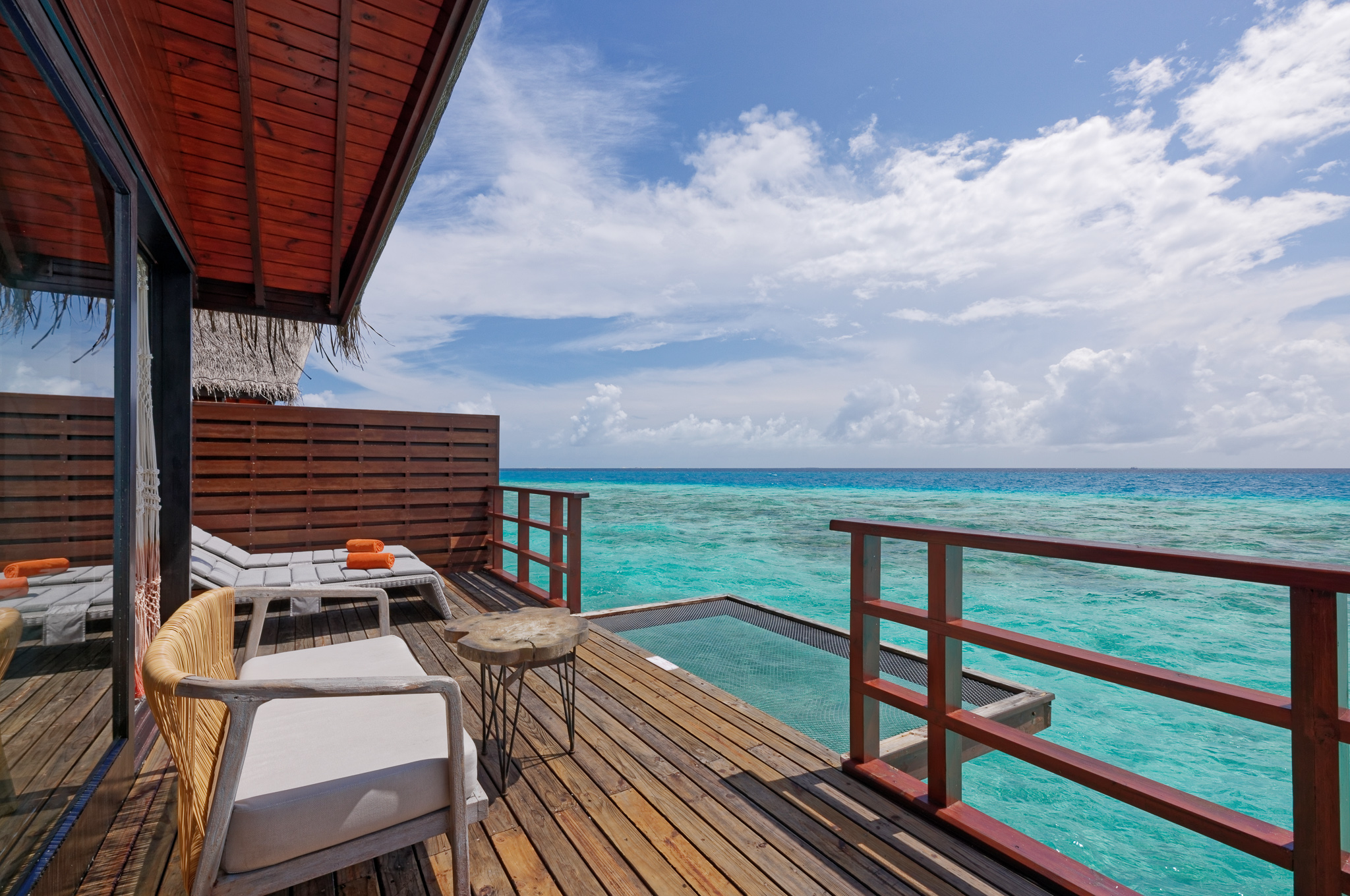Ocean Water Villa - Deck with Overwater Net at Grand Park Kodhipparu Maldives